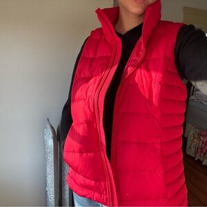Lands' End Women's Bright Red Puffer Vest